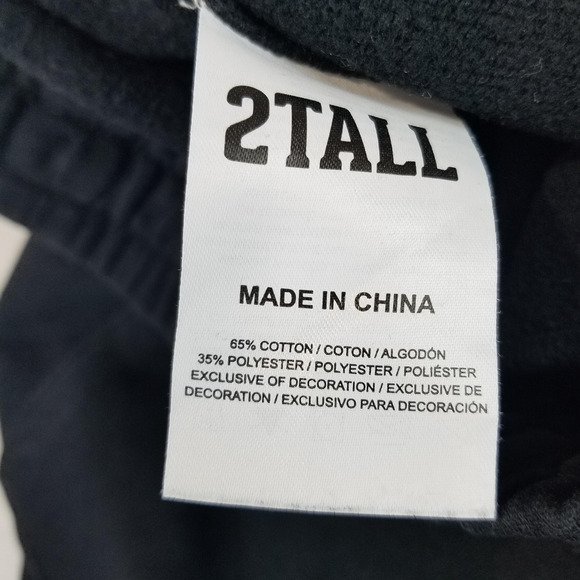 2Tall Pants Mens Large Tall 36 inseam Black Joggers Cargo Hugo Slim Drawstring - Picture 10 of 15